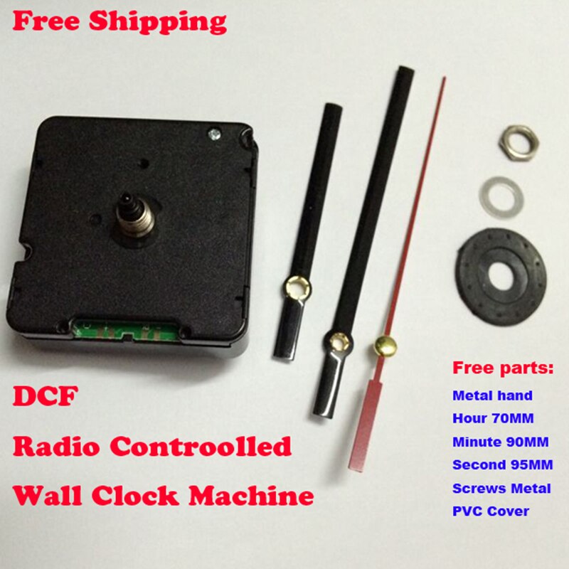 Reloj de pared analógico DCF77, señal receptora de movimiento RCC a 77,5 kHz, máquina de cuarzo de doble Motor operada en Alemania con manos de Metal