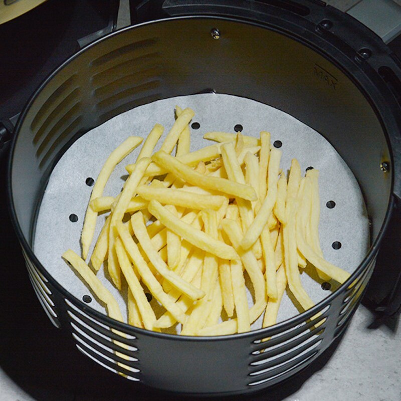 Papier parchemin pour friteuse à Air, 100 pièces/paquet, accessoires de cuisson carrés, four rond, Absorption d'huile, papier pour friteuse à Air de cuisine