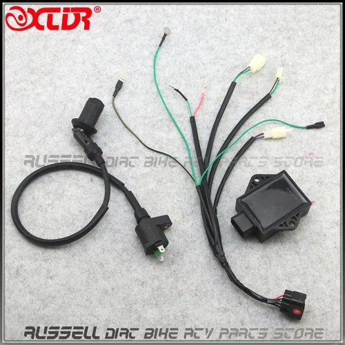 8 Pin CDI Unit Plug Kick Starter Wiring Wire Harness Loom Cable for Lifan 140cc 150CC 160cc ZS155cc W150 Engine Dirt Pit Bike: army green