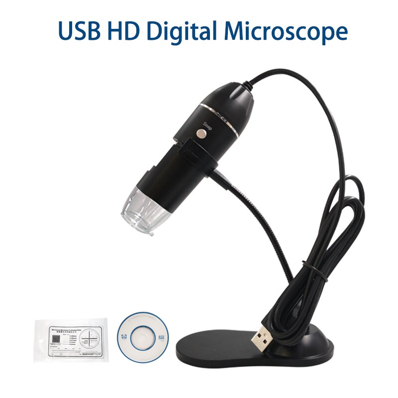 1600X 1000X USB Microscope Handheld Portable Digital Microscope USB Interface Electron Microscopes with 8 LEDs with Bracket: 1600X / Metal bracket 2