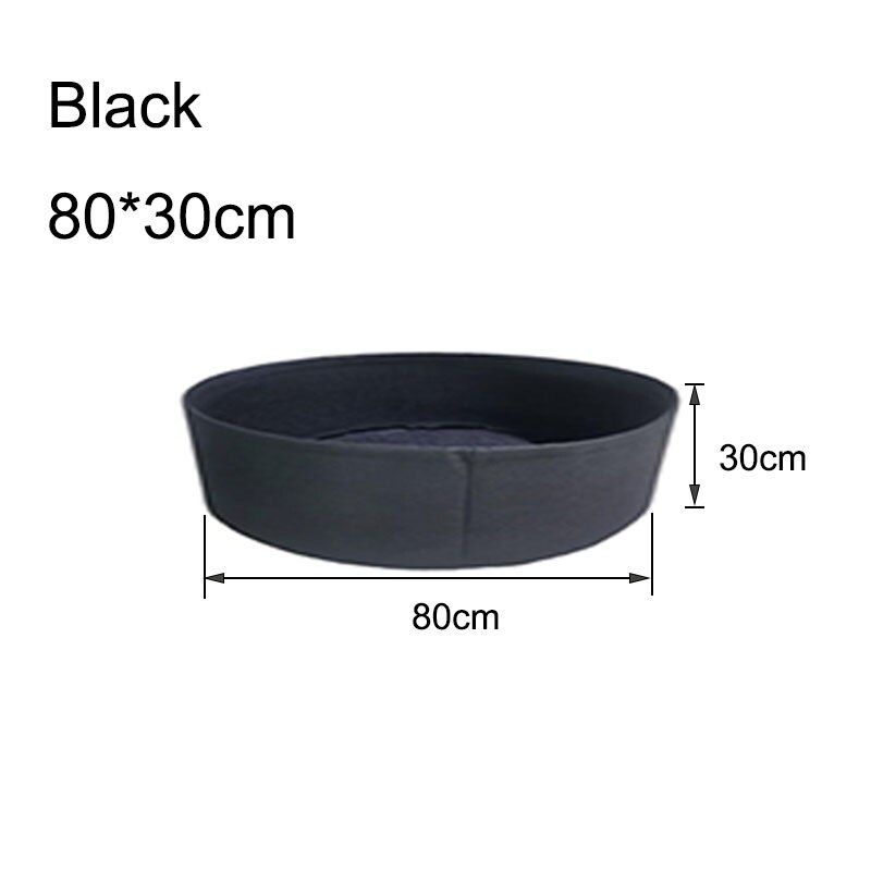 Fabric Raised Garden Bed Round Planting Container Grow Bags Breathable Planter Pot for Plants Nursery Pot DIY Garden Tools: 80x30cm