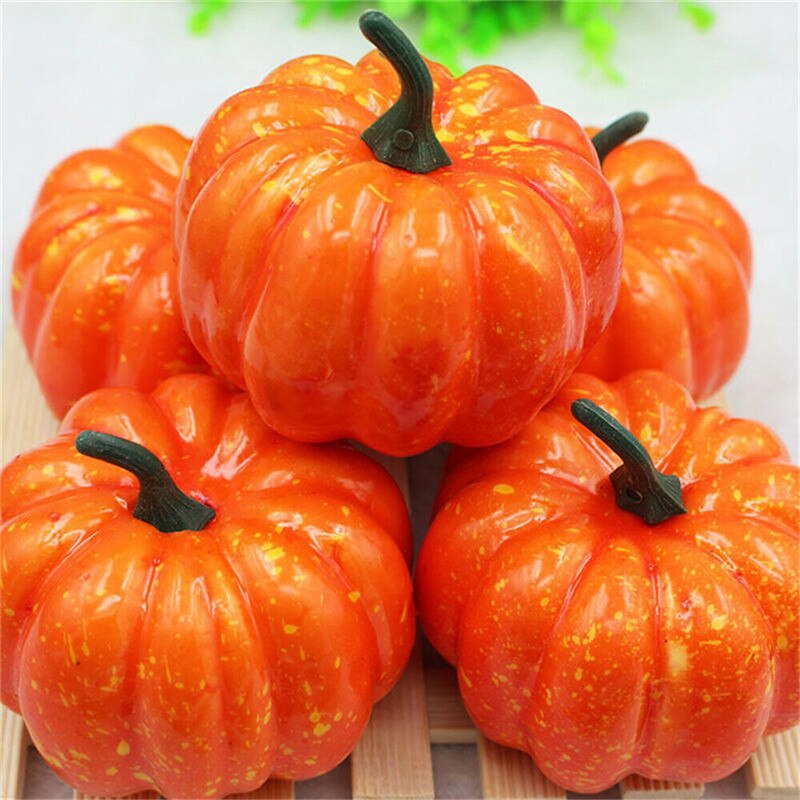 12 Uds Mini calabazas artificiales de espuma, calabazas doradas de otoño, calabazas de Halloween, calabaza, de Acción de Gracias, decoración del hogar