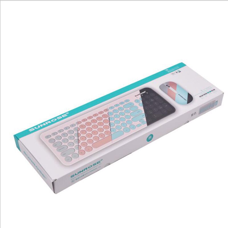 2.4G Waterdichte Draadloze Toetsenbord en Muis Kleurrijke Toetsenbord Muis Combo Set Voor Notebook Laptop Desktop PC Kantoorbenodigdheden