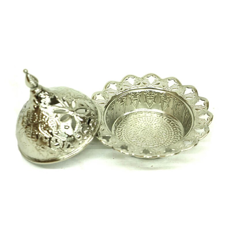 Turkish Rose Sweets Bowl and Decor Piece 248-K-11 Silver main image 1