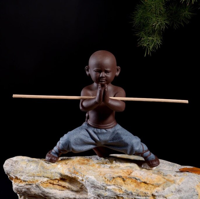 Lille munk skulptur statue keramik boligindretning håndværk kinesisk stil te sæt skulptur buddha statue bedst: 4