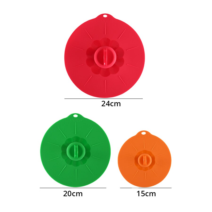 Reusable Silicone Bowl Cover Food Saver Pot Lid Heat Resistant Microwave Cooking Pot Cover Fresh Keeping Cover Kitchen Gadgets: 3pcs Colourful