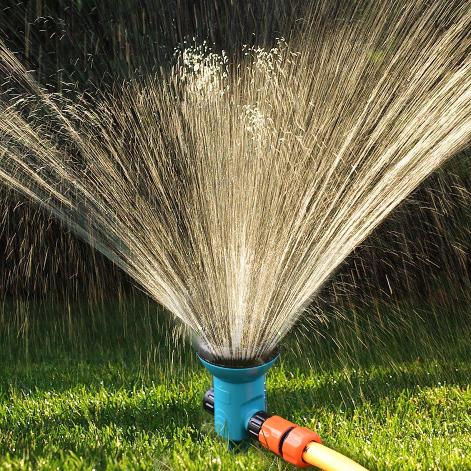 Lawn Sprinkler above Ground Garden Sprinkler System With 9 Spray Patterns High Pressure Water Sprayer Irrigation Patio Yard Park