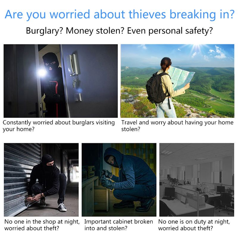 Hjemmeværnsalarm mod tyveri dør / vinduer trådløs fjernbetjening alarm