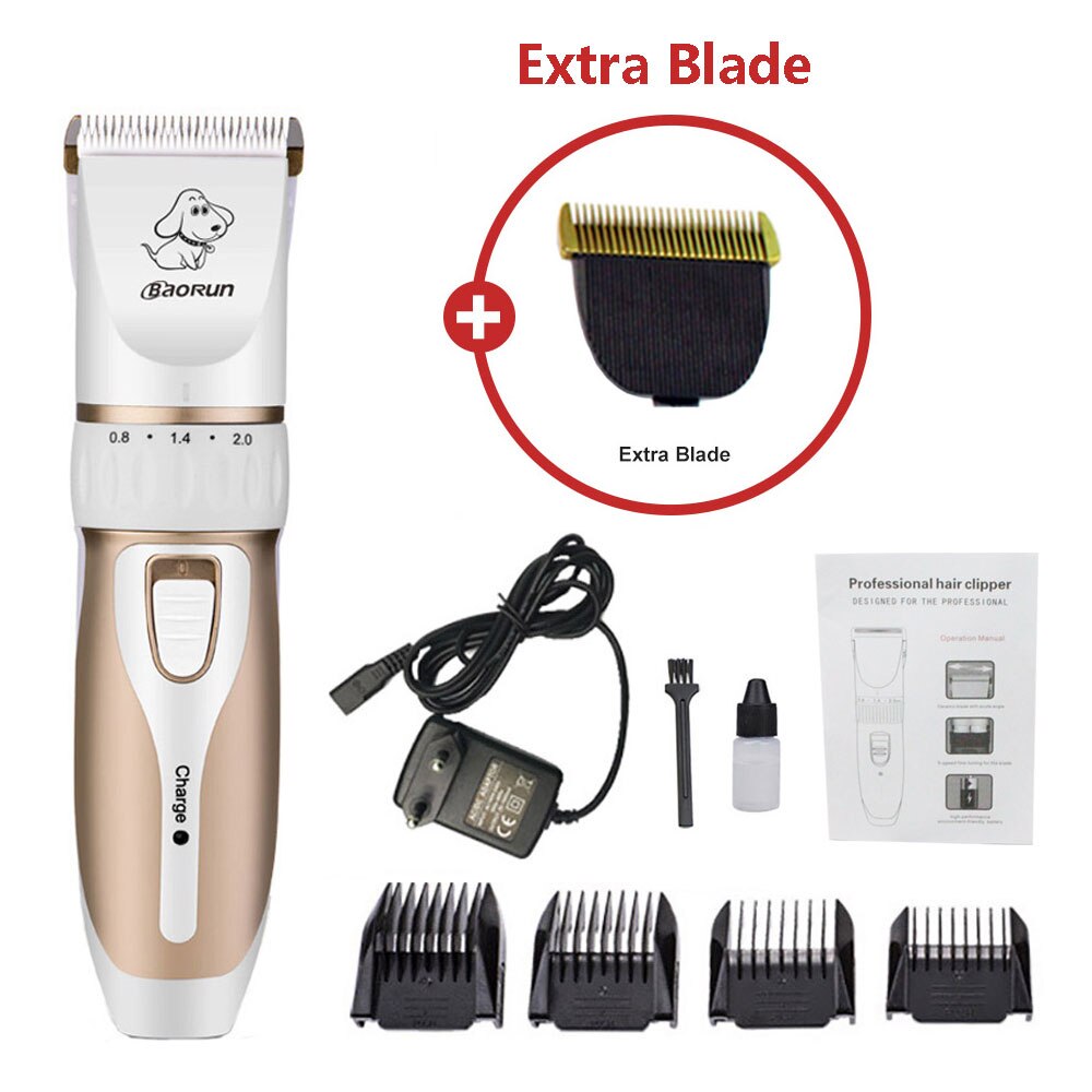 Tondeuse Chien Professionnelle Tondeuse Chien Poil Long Epais Electrique Tondeuse pour Chien pour Chats et Animaux Silencieux Rechargeable Electrique Tondeuse pour Chien et Chat Dog Clipper Kit: Extra Blade