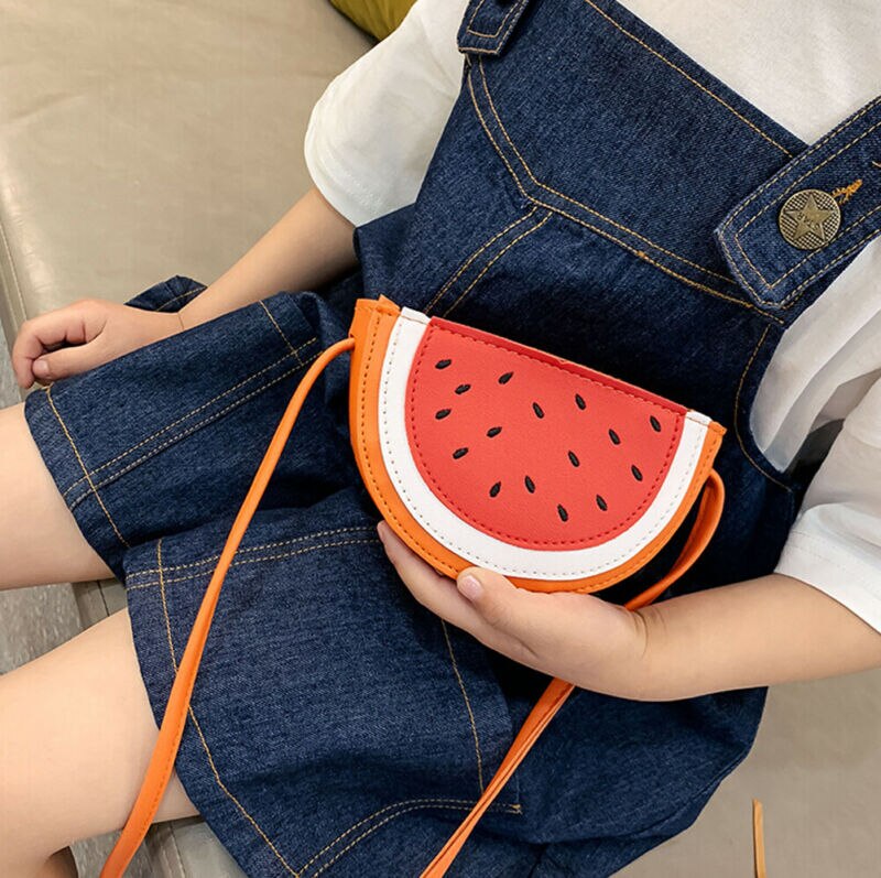 Mode Kinderen Leuke PU Lederen Fruit Crossbody Handtas Kids Meisjes Watermeloen Leuke Kleine Schoudertas