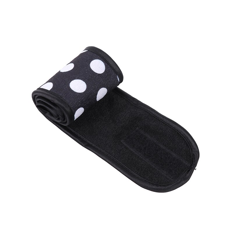 Bandeau de maquillage large et réglable, extensible, pour Salon de coiffure, SPA, pour le visage, serviette, bonnet de douche, accessoires de maquillage: black