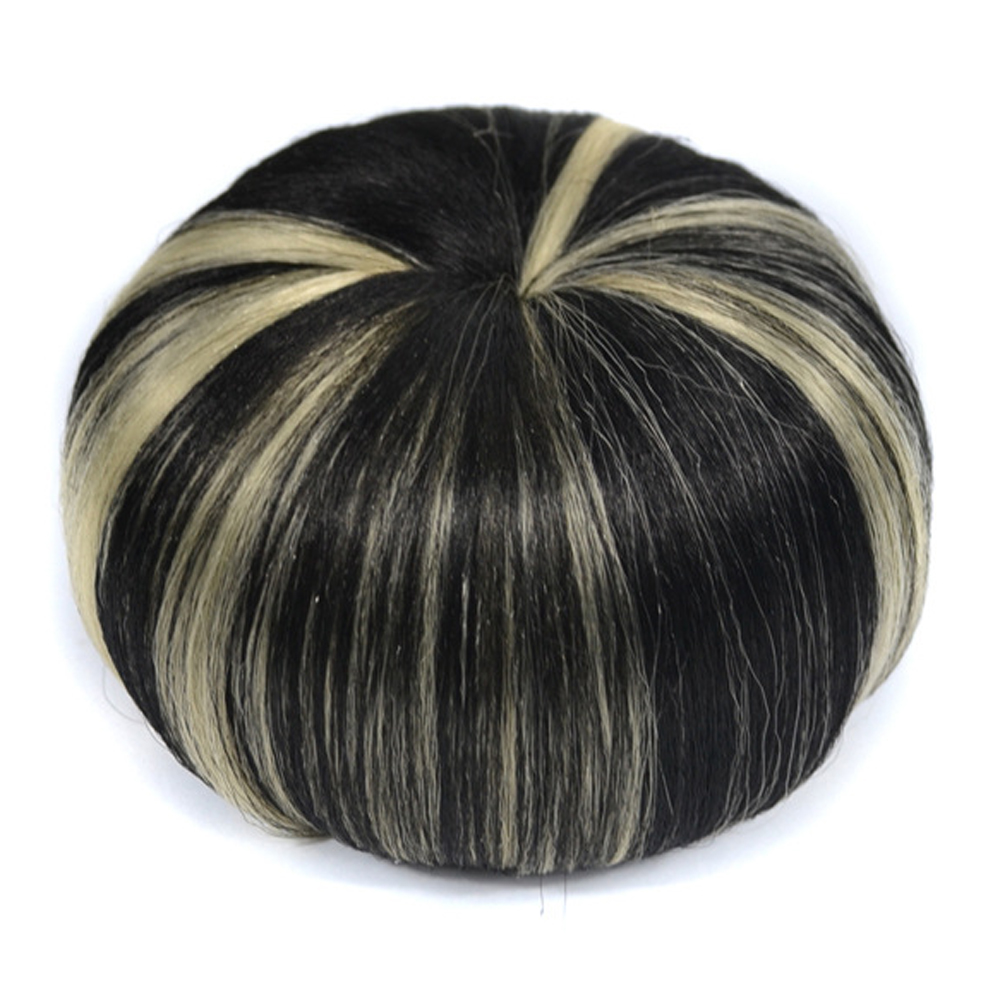 Billig 1b/613#  mix färg rakt syntetiskt hår chignon, chignon hårbitar bulle clip in hair extensions