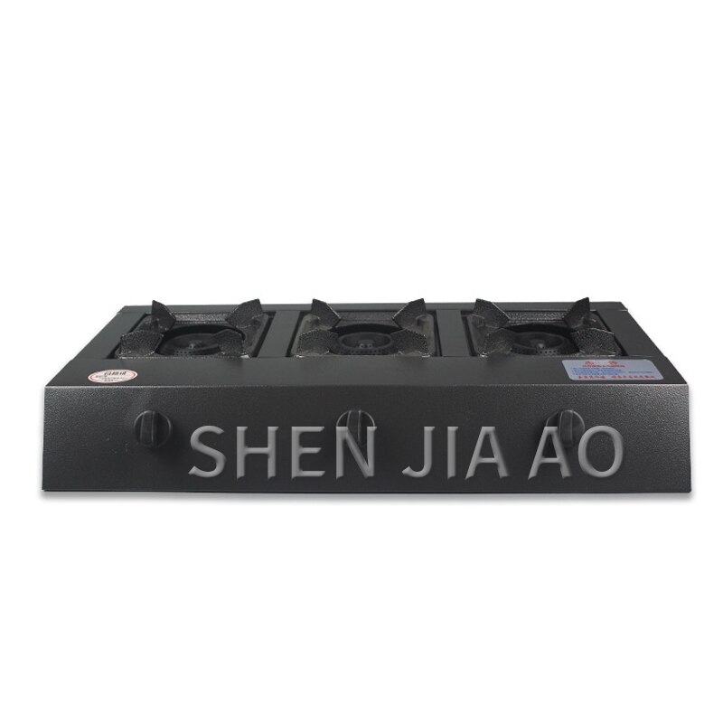 Natural / liquefied gas stove Stainless steel panel 3 hole fire gas stove Commercial gas stove