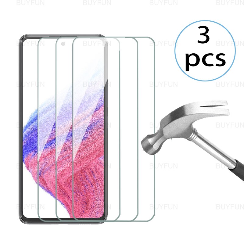 3 pçs protetor de tela para samsung galaxy a53 5g capa completa protetora temperado filme de vidro para samsung a73 a33 a23 a13 m23 m33