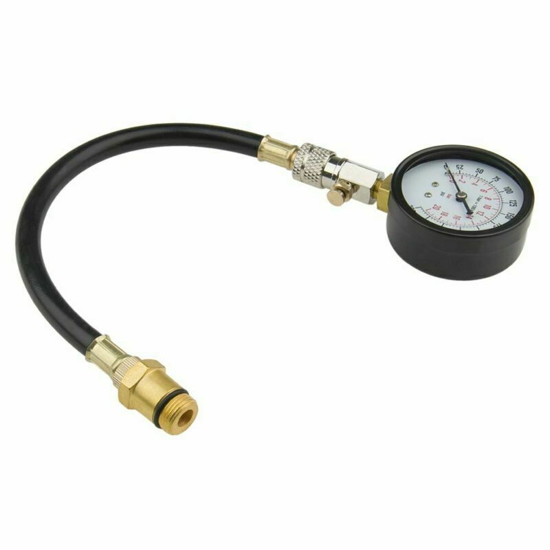 1set car Engine Pressure Gauge Cylinder Compression Pressure Meter 300 PSI Tester Gauge Test Flex Hose explosion-proof tools