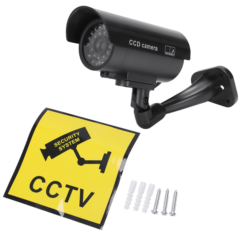 Fingindo falso câmera cctv cam imitação vermelho led impermeável indoor/outdoor segurança em casa