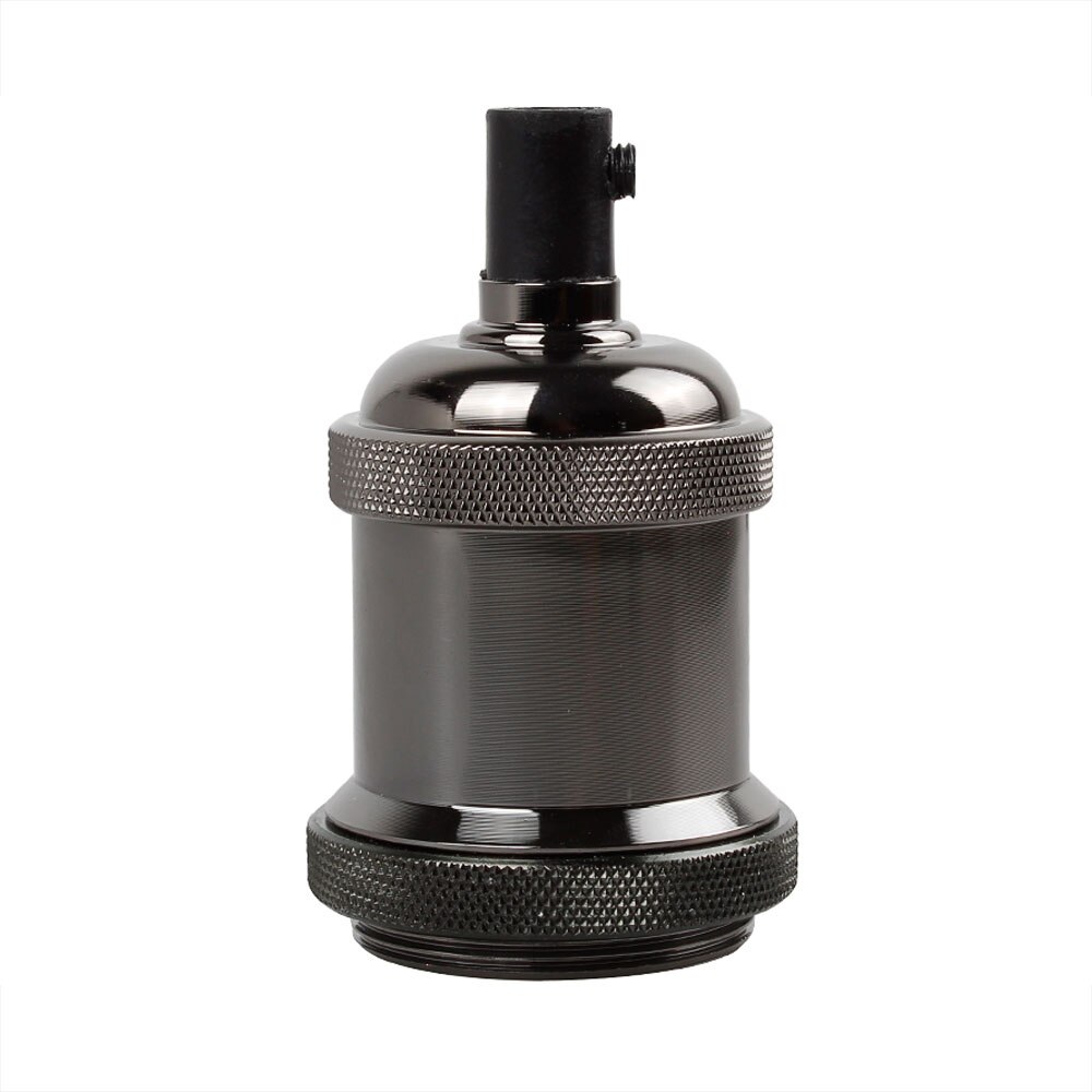 Vintage Edison Lamp Base Pendant light E27 Screw Bulb base Aluminum Light Socket Industrial Retro Fittings lamp holder Fixture: Pearl Black