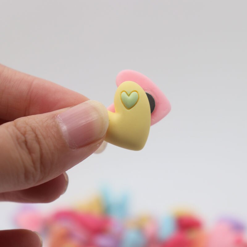 2mm mini kjøleskap magnet hjerte form rosa kjøkken dekorasjon magnetisk stikcer barn som jente harpiks foto lim papir klistremerke
