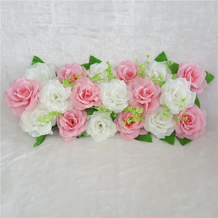 Artificial Rose Row Wedding Flower Row Arch Flower Four Corners Chamber Floral Arrangements Wedding Road Lead Pergola Happiness: Meat   Milky White