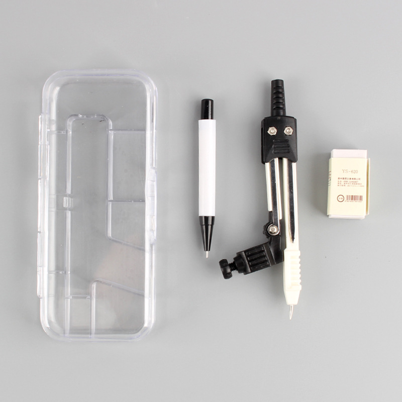 Compass 2 piece set student examination drawing international standard compass with rubber multi-function compass set
