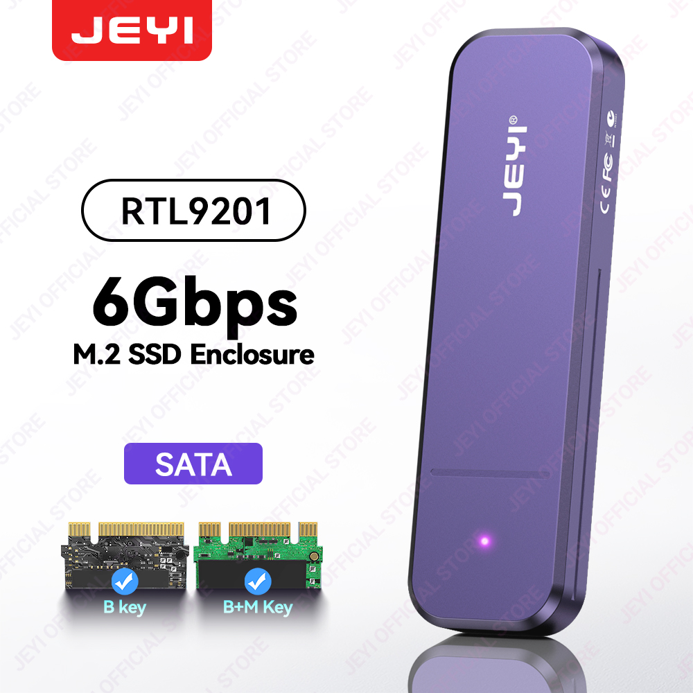 JEYI M.2 SSD Aluminum Enclosure with NVMe/SATA Dual-Protocol support | USB 3.2 10Gbps|Supports 2230/42/60/80 SSDs | UASP+TRIM: Silver