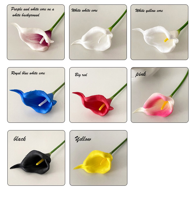 5 uds flores artificiales de lirio de Cala, flores de imitación para accesorios de fotografía de boda, ramo de novia DIY, decoraciones para fiestas en la habitación del hogar