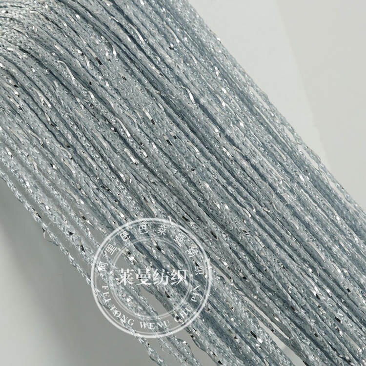 Glitter vindue gardiner tråd gardiner snor kvast perle gardin dør gennemsigtige panel gardiner soveværelse cortinas salon 1*2m: Grå