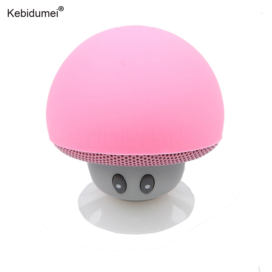 Kebidumei 2.1 trådløs bluetooth mini højttaler champignon vandtæt silicium sug håndfri holder musikafspiller til mobiltelefon