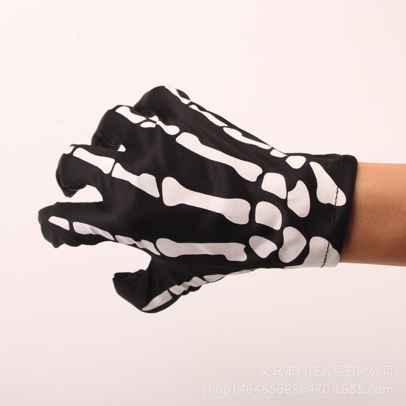 Halloween horror toys luminous skeleton ghost gloves cloth gloves