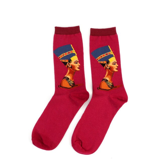 Autumn winter Retro Women Art Van Gogh Mural World Famous Oil Painting Series Female Socks Funny Socks: 16