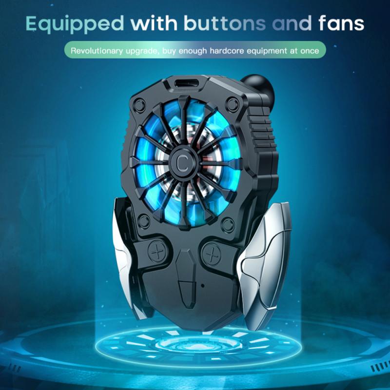 2-In-1 Universal Mobile Phone USB Game Cooler System Cooling Fan Gamepad Holder Stand Radiator For IPhone Tablet Huawei Phone