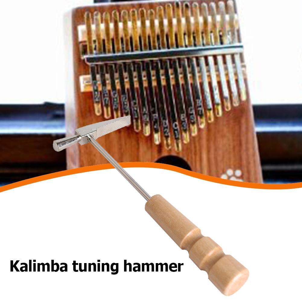 145x60x20mm Durable Kalimba Tuning Hammer Holzgriff Metall Tragbare Tuning Hammer für Alle Größe Daumen klavier Silber Gelb