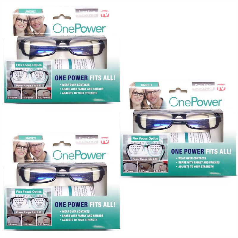 Óculos de leitura unissex one power, óculos de leitura com ajuste automático multipoder bifocal de alta qualidade + 50 a + 250: 3pcs