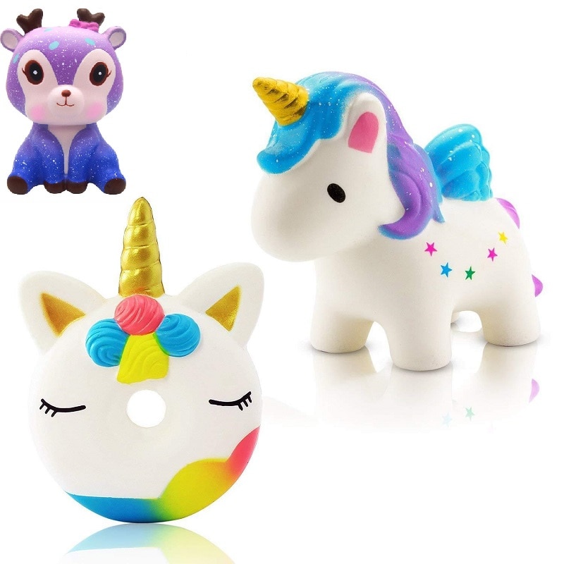 Unicorn Squishies Slow Rising Jumbo Kid Toys Animal Squishy Slow Rising Phone Straps Sweet Scented Bread Cake Toy