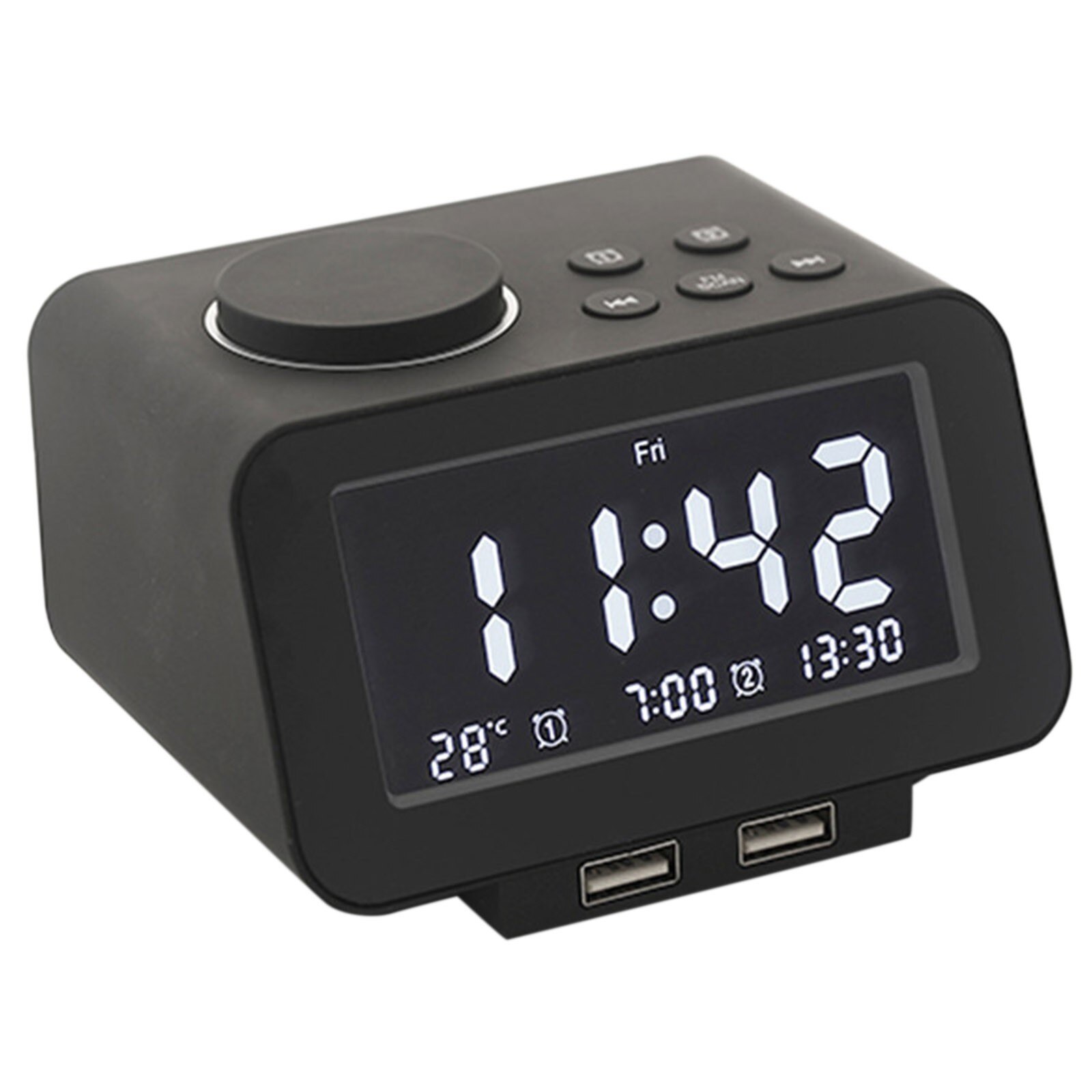 Alarm Clock Radio FM Radio Dual USB Port for Charging Temperature Display Clock Radio radio alarm clock