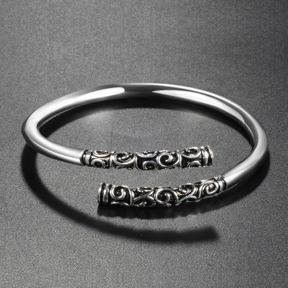 Monkey King Unisex 925 Thai Silver Bracelet-Sterling Silver Bracelet for Women's -Open Sterling silver Bracelet-Men's jewelry: Black