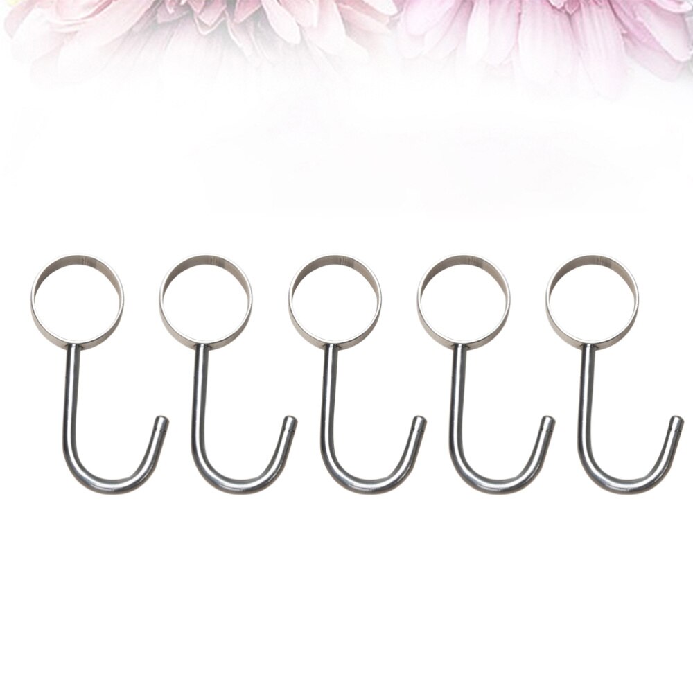 5pcs Hooks Household Reusable Practical Durable Stainless Steel Wall Hanger Hooks for Living Room Home Kitchen
