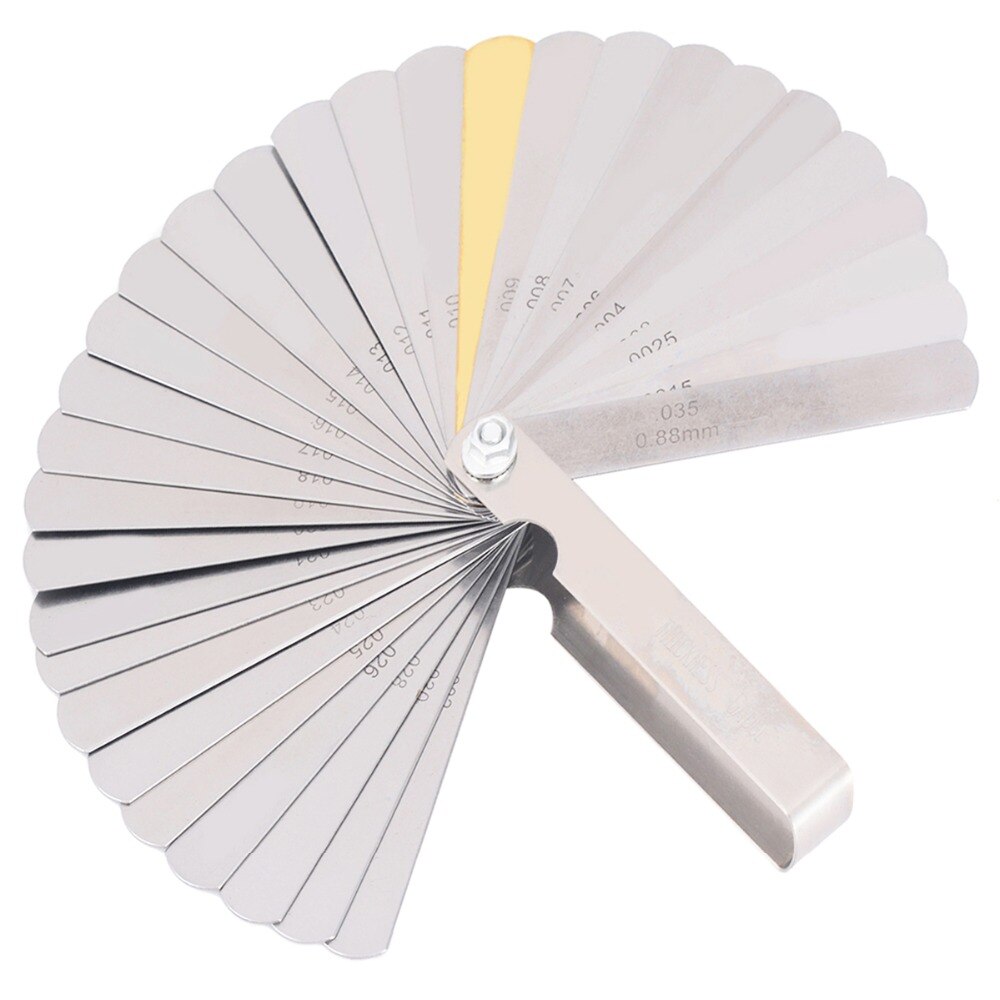 32 Blades Feeler Gauge Metric Gap Filler 0.04-0.88mm Thickness Gage For Measurment Tool