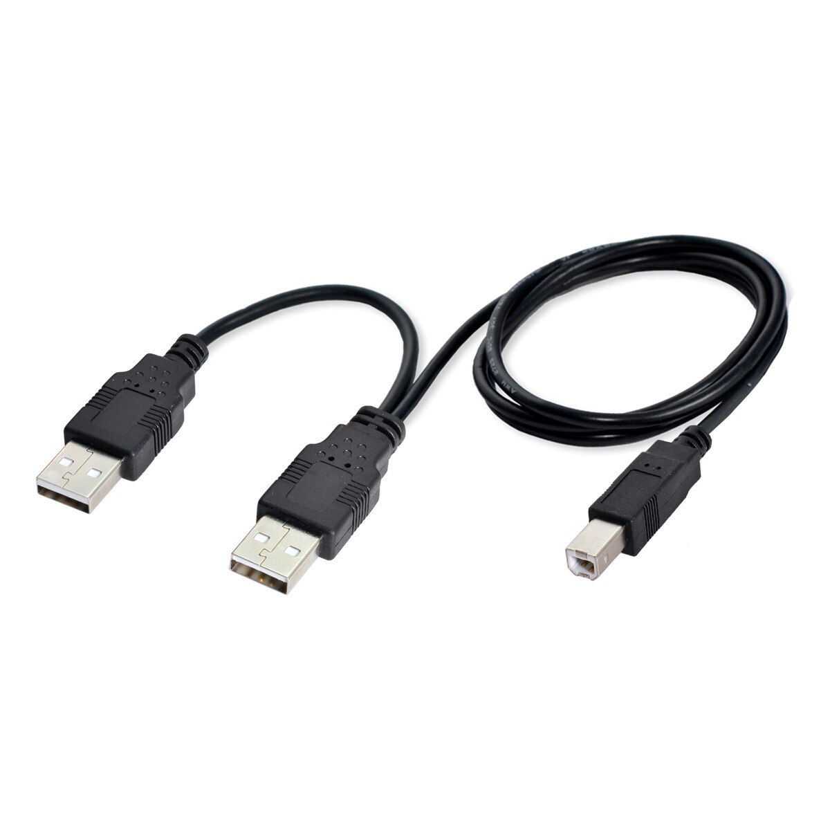 Zihan-Cable Dual USB 2,0 macho a macho B estándar, Cable Y de 80cm para impresora, escáner Y unidad de disco duro externo