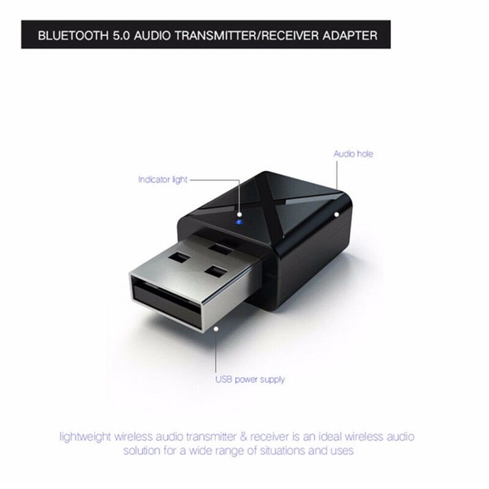 Adattatore Bluetooth 5.0 Trasmettitore/Audio - Per TV, PC, Cuffie, Altoparlanti, Con Cavo AUX E USB - Foto 9