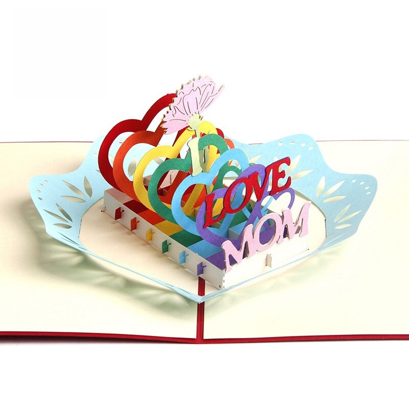 3d pop-up kort blomster fødselsdag jubilæum postkort ahorn kirsebær træ bryllup invitationer lykønskningskort mors dag: 3