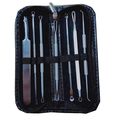 7pcs Blackhead Remover Tools Black Spots Needles Pore Cleanser Vacum Comedone Pimple Blemish Extractor Beauty Acne Remover Tool: GJ5136D