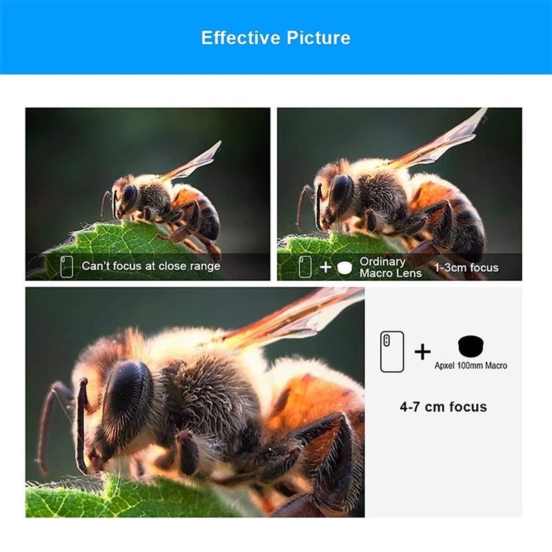 APEXEL 100mm Super Macro Mobile Phone Camera Lens 4K HD Camcorder Zoom Lenses for iPhone Samsung Smartphone