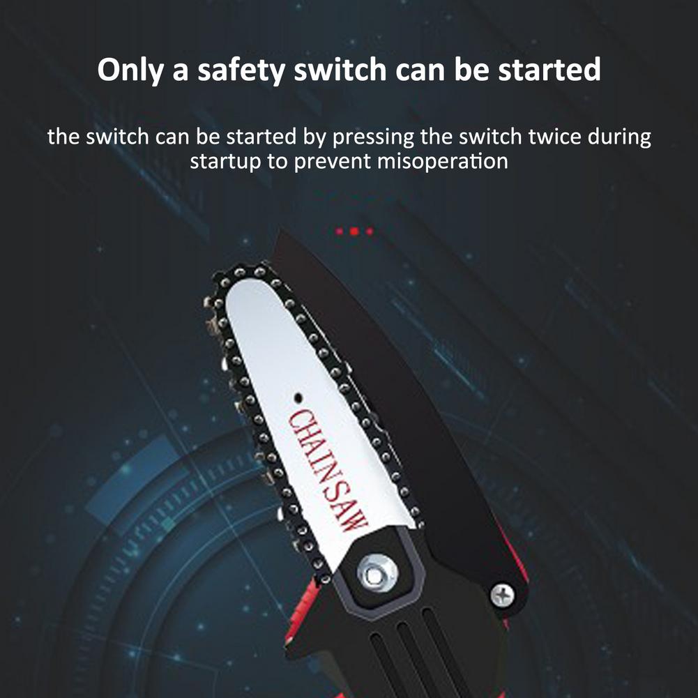 Upgraded Mini Electric Chain Saw Rechargeable Small Chain Saw Logging Pruning Artifact Gardening Tools Lithium Electric Saw