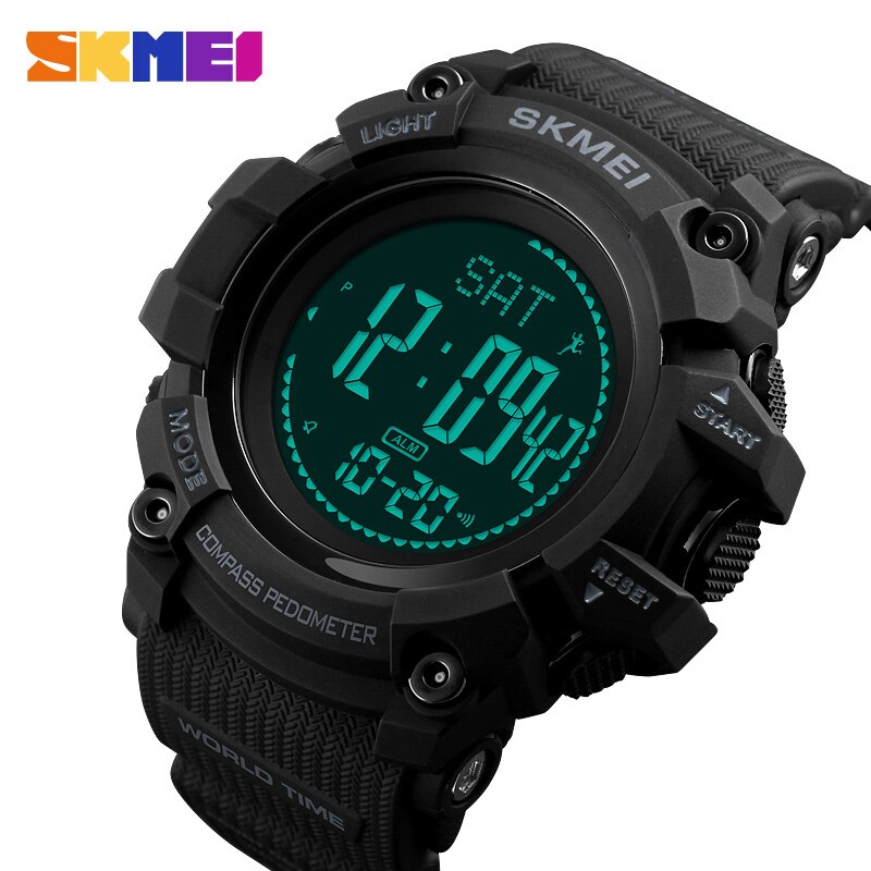 Hommes sport montres heures podomètre Calories montre numérique hommes altimètre baromètre boussole thermomètre météo Relojes SKMEI