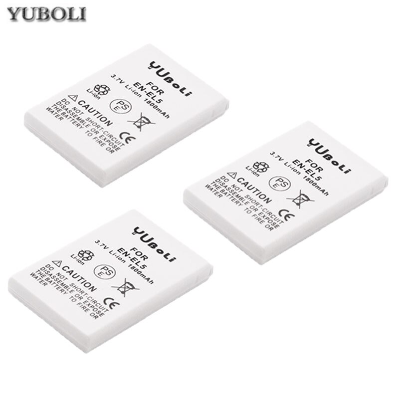 Batterie 3.7v 1800mah EN-EL5 ENEL5 EN El5, pour appareil photo Nikon Coolpix P80 P90 P100 P500, accessoires d'appareil photo: 3battery