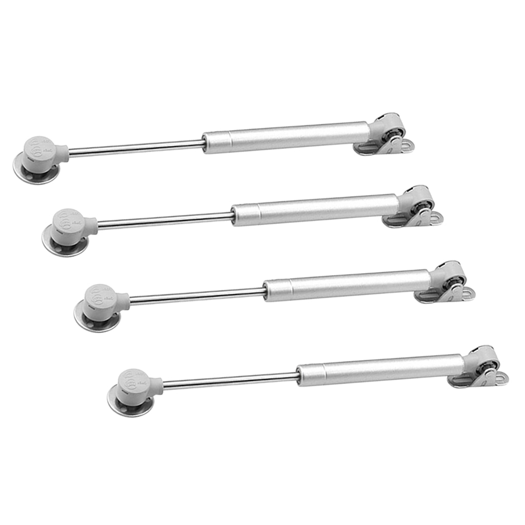 4Pcs Lift Up Lid Support Door Stay Piston Hinge Kitchen Cupboard Silver