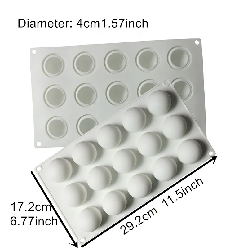Siliconen chocoladevorm Silicon Ball Cakevormen 3D Halve bol Snoep Truffel Bakplaat 1 stuk: Sky Blue