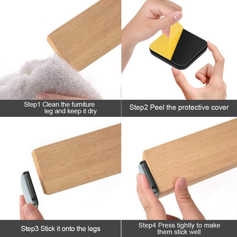 20 PCS Furniture Gliders Slider 25 x 25 mm PTFE Self Adhesive Furniture Moving Pads Square for Furniture Easy Movers