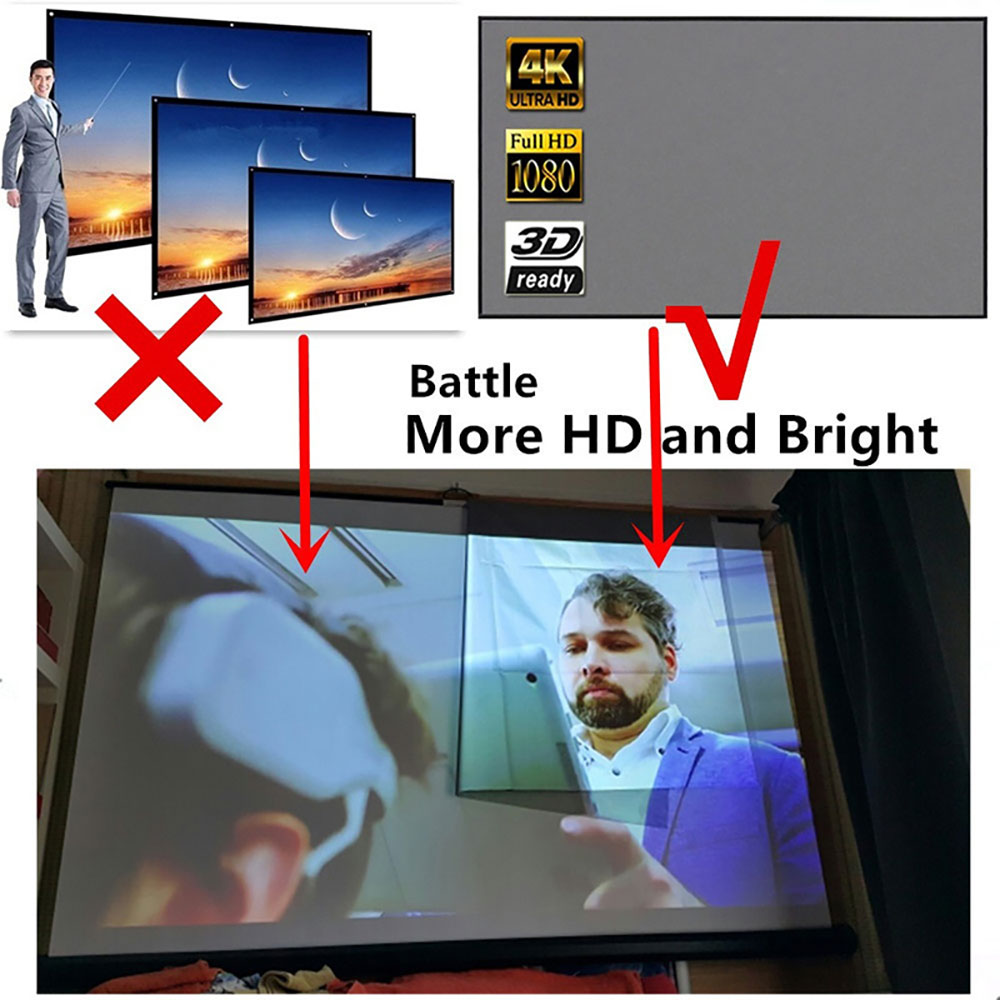 84 -zoll-projektor-bildschirm vorhang 16:9 4k ultra hd-projektor-bildschirm anti-licht-bildschirm home outdoor office 3d hd-projektor-bildschirm
